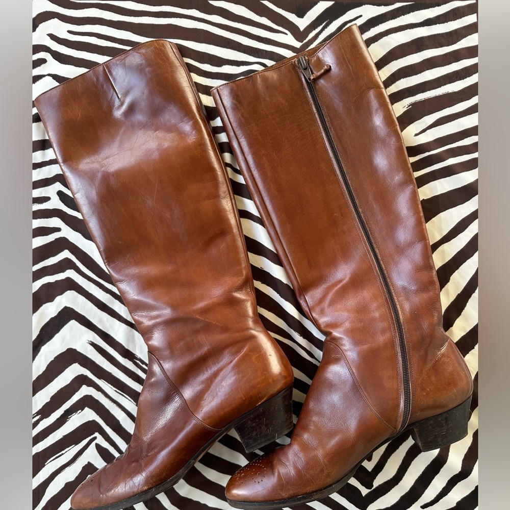 Vintage Salvatore Ferragamo Riding Boots, Size 7.5